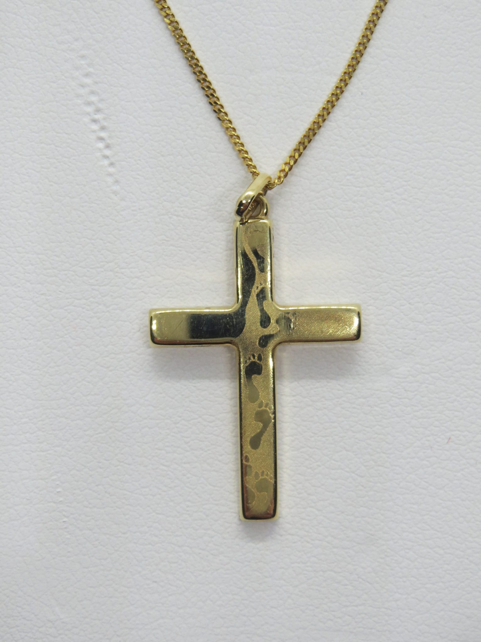 footprints in the sand cross necklace